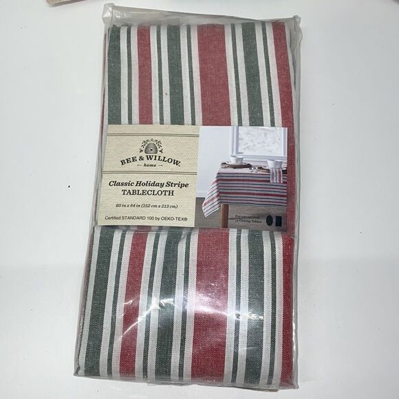 🔥BEE & WILLOW HOME CLASSIC HOLIDAY STRIPE TABLE runner & table cloth New - Picture 3 of 10